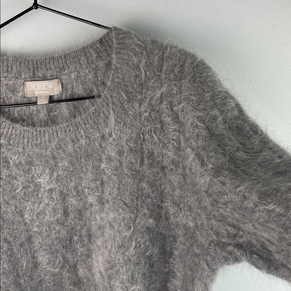 J. Crew Cashmere Gray Crewneck Sweater Size M - Picture 5 of 9